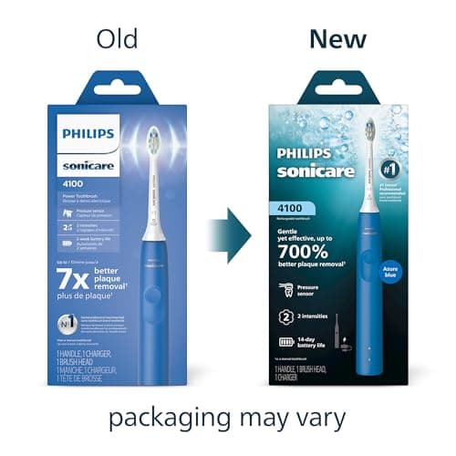 Philips Sonicare 4100 Rechargeable Electric Toothbrush, Azure Blue, HX3681/27