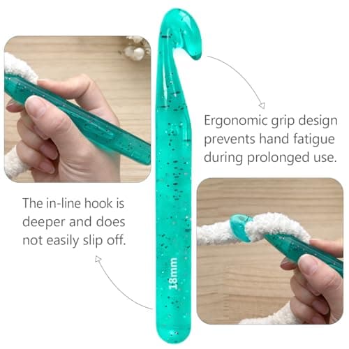 Mellobello Colorful Crystal Large Crochet Hooks Set 12-25MM, Ergonomic Crochet Kit for Beginners & Chunky Yarn Projects — view 3