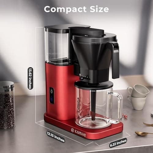 Kismile 8 Cup Drip Coffee Maker, SCA Certified Hot & Cold Brew Coffee Machine, Fast Heating to 197–205℉, 40 Min Keep Warm, Adjustable Flow Control, Easy to Clean — view 8