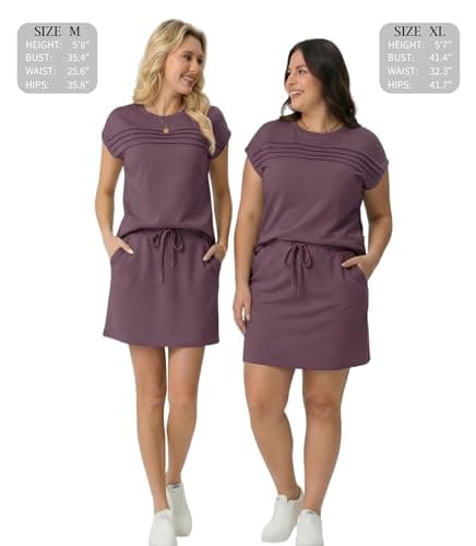 GRECERELLE 2 Piece Skirt Set for Women Outfit Summer Casual Lounge Sets Vacation Matching Clothing Short Sleeve Top & Elastic Waist Mini Skirt Rosewood-L — view 5