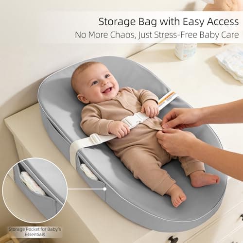 JVEOO Baby Changing Pad Waterproof Vegan Leather Wipeable — view 4