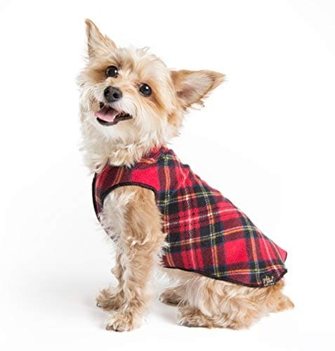Goldpaw Stretch Fleece Dog Sweater - with Spandex for 4-Way Stretch - Soft, Comfortable Dog Coat - Machine Washable - Made in the USA - Paprika - Size 14