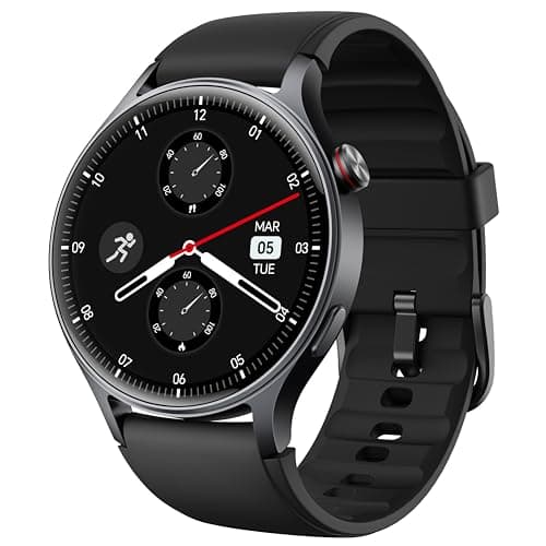 Smart Watch for Men Women, Answer/Make Call, 1.32'' AMOLED Screen Fitness Tracker with Heart Rate/Sleep/SpO2 Monitor, Smartwatch for iPhone/Samsung/Android, 110 Sport Mode, 3ATM Waterproof(Black)