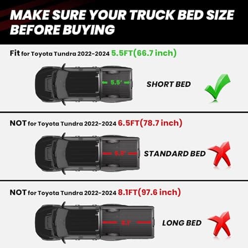 LASFIT Bed Mat for Toyota Tundra 2022-2026 5.5FT/5.5' Truck Bed, All Weather 5.5 FT Bed Liner for Toyota Tundra 2026 2025 2024 2023 2022 Accessories TPE Trunk Mat Cargo Mat (Not Fit Drop-in Liners)