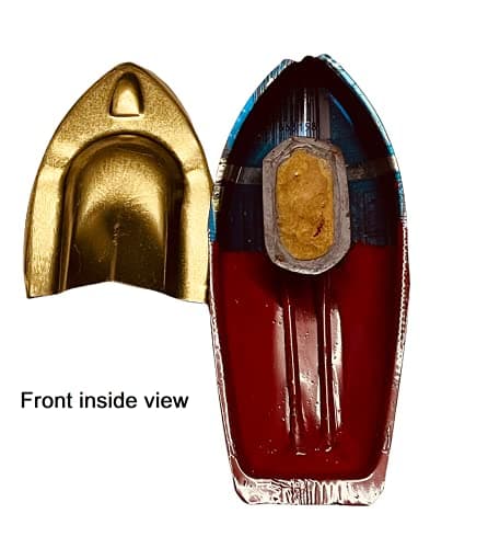 KRIWIN Metal Tin Hand Painted Fun Steam Powered Toy Boat Nav Pop Put Putt Candle Powered Fuel Flame with Dropper and Candle, Pack of 3, Multicolor — view 3