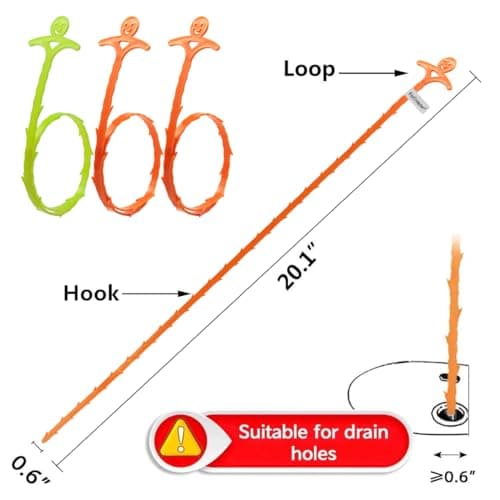 5 in 1 Sink Snake Drain Auger Hair Catcher, Drain Clog Remover Cleaning Tools, Hair Remover, Drain Snake Cleaner, Plumbing Snake for Kitchen, Sewer, Toilet and Showers — view 3
