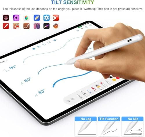 HATOKU Pencil 2nd Generation for Apple iPad, iPad Pencil with Magnetic Wireless and USB-C Fast Charging, Palm Rejection, Tilt Sensitivity, Stylus Pen for iPad 6-11, Air M3/M2/5/4, Mini 6/5, Pro M5/M4 — view 3