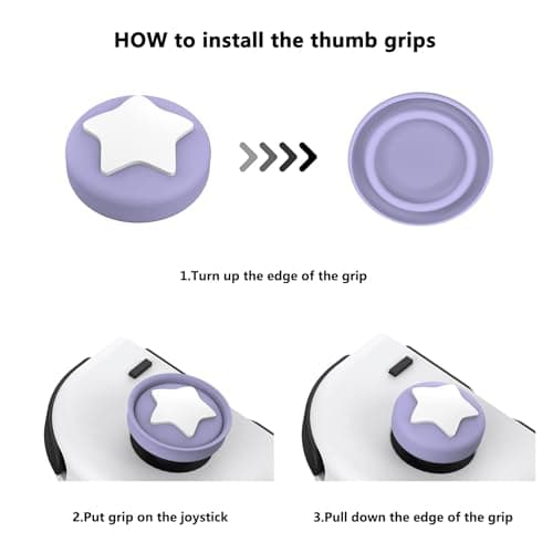 eXtremeRate PlayVital Switch Joystick Caps, Switch Lite Thumbstick Caps, Silicone Analog Cover for Switch OLED Joycon Thumb Grip Rocker Caps for Nintendo Switch & Switch Lite - Light Violet — view 3