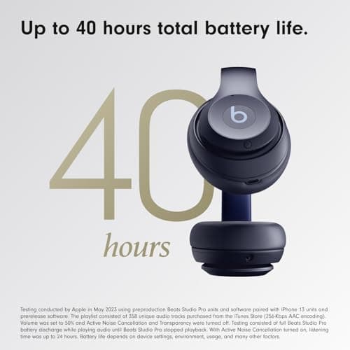 Beats Studio Pro Premium Wireless Over-Ear Headphones- Up to 40-Hour Battery Life, Active Noise Cancelling, Great for Travel & Commuting, USB-C Lossless Audio, Apple & Android Compatible - Navy — view 3