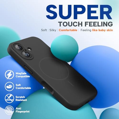 Miracase Magnetic for iPhone 17 Case, Compatible with MagSafe, Integrated Silicone Camera Control Cover, Shockproof Drop Protection Phone Case for 17,Black — view 4