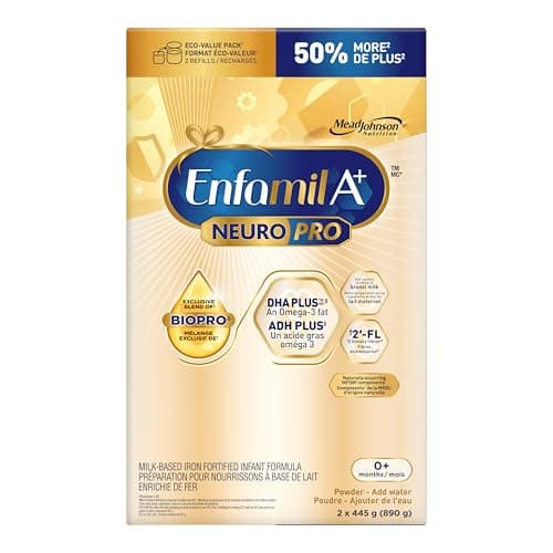 Enfamil A+ NeuroPro Baby Formula, Refill Carton, with Brain Building DHA and 2’FL for Immune Support, 0+ Months, 2 x 445g (890g) — view 2