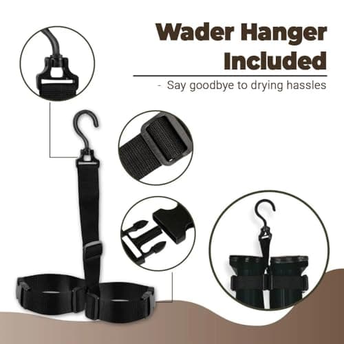 DaddyGoFish Chest Waders for Kids and Adults, Fishing and Hunting Waders with a Pocket and a Wader Hanger — view 3