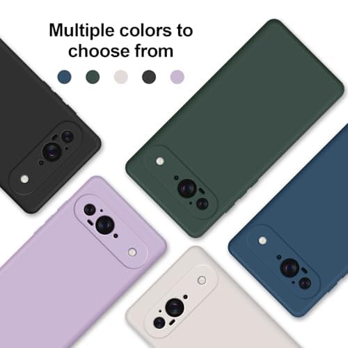 GiiYoon Silicone Case Compatible with Google Pixel 9, Full Body Silky Soft Touch Phone Case with Camera Protection, Shockproof Cover with Microfiber Lining, Green — view 7