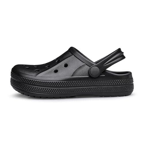 DDFOX Kid's Garden Clogs Cute Slides Sandals Beach Slipper Indoor Outdoor-Friendly Comfy Lightweight Black — view 3