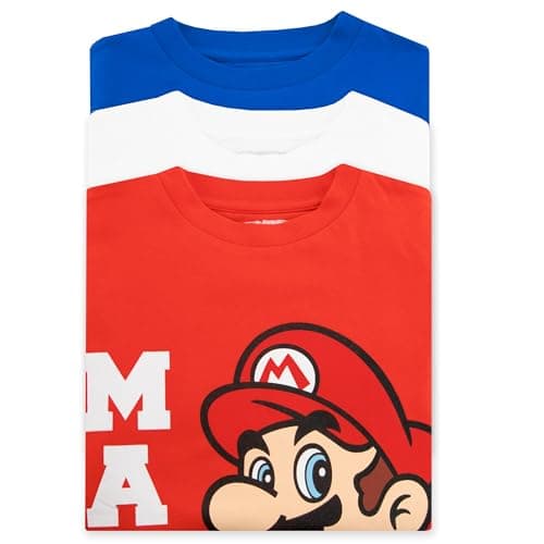 Super Mario Boys T-Shirt 3 Pack, Short Sleeve Mario, Luigi and Yoshi Summer Tops, Cotton Clothes for Boys 6 — view 8