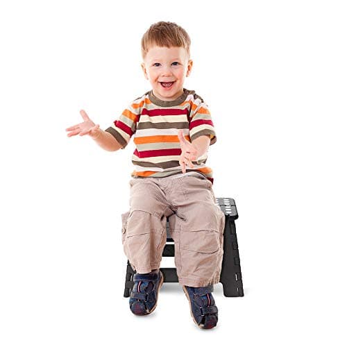 ACSTEP Folding Step Stool 9 Inch, Non-Slip Foldable Stools for Kids, Black — view 6