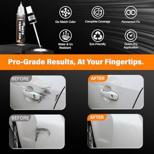Touch Up Paint for Cars, 3-Pack - White Car Scratch Repair Pen, Color Accurate Automotive Touch Up Paint, Long-Lasting Scratch Resistance, Fast-Drying & User-Friendly, Safe & Water-Resistant for Automotive & Household Touch-Ups — view 3