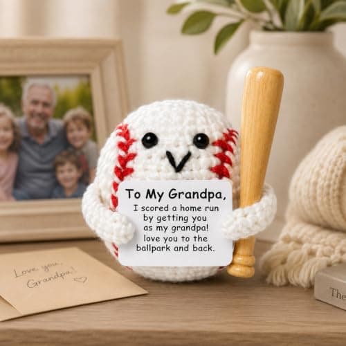 YACO STORE Grandpa Gifts for Father Day, Birthday Gifts for Grandpa, Positive Handmade Crochet from Granddaughter and Grandson — view 4