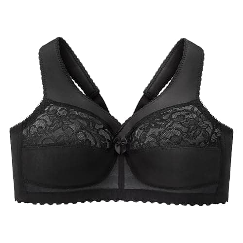 Glamorise Women's Magic Lift Full-Figure Support Bra, Black, 44F — view 3