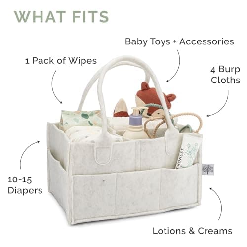 Parker Baby Co. Felt Diaper Caddy Organizer - Regular, Oatmeal — view 3