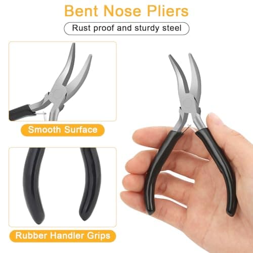 Anezus Jump Rings for Jewelry Making Supplies and Necklace Repair with Jump Ring Pliers and Open Jump Ring(1200Pcs Silver and Gold) — view 4