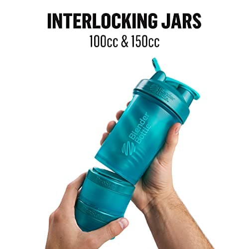 BlenderBottle ProStak System with 22-Ounce Bottle and Twist n' Lock Storage, Pebble Grey — view 3