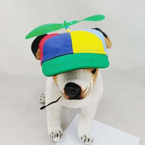 Ifnov Propeller Pet Hats, Funny Helicopter Adjustment Green Hats for Dog and Cat M — view 2