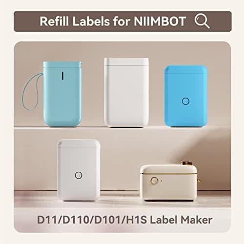 NIIMBOT Refill Labels Compatible with D11/D110/D101/H1S Label Maker, Waterproof, Oil-Proof Travel Bottles Labels for Storage Bins, Jar, Cosmetic Container, JADENS D110&D11 — view 2