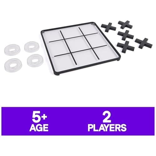 Spin Master Games, Cardinal Classics Tic Tac Toe, Classic Board Game, Modern Coffee Table Décor, 2 Players, for Ages 5 & Up