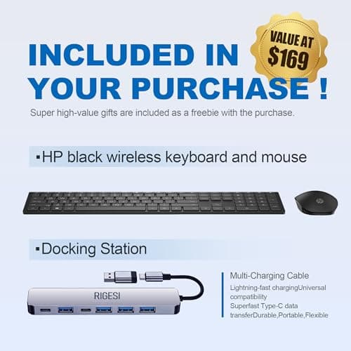 HP OmniDesk Desktop Computer, Intel Core Ultra 7 265, 16GB DDR5 512GB SSD, Sleek Dark Wood Design, AI-Ready Performance, Windows 11 Pro with Dockstation