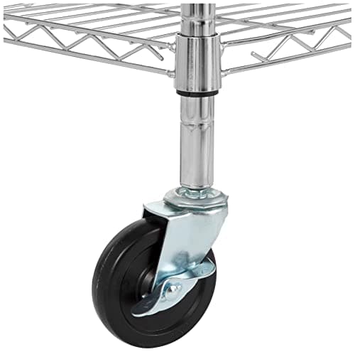 Amazon Basics 5-Shelf Adjustable, Heavy Duty Storage Shelving Unit on 4'' Wheel Casters, Metal Organizer Wire Rack, 30" L x 14" W x 64.8" H, Chrome — view 4
