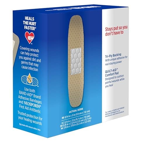 Band-Aid Brand Tru-Stay Sheer Strips Adhesive Sterile Bandages for First Aid & Wound Protection, Individually Wrapped Wound Care Bandages for Minor Cuts & Scrapes, Assorted Sizes, 80 ct — view 4