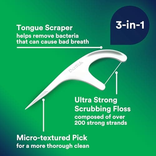 DenTek Advanced Clean Floss Picks with No Break & No Shred Dental Floss, Plaque Remover, 150 Count, Pack of 6 — view 3