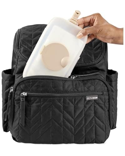 Skip Hop Baby Wipes Dispenser Case, Holds Up to 40 Wipes, Grab & Go Travel Wipe Holder with Snug Seal, Oat — view 3