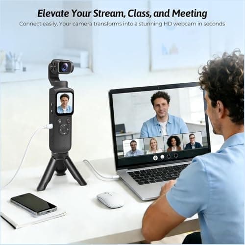 4K Pocket Vlogging Camera,75MP Handheld Camcorder with 330° Rotating Lens & Face Tracking,WiFi and Autofocus,3-Axis Stabilizer,1.72" Touch Screen, for Travel,Vloggers and YouTube (black-128G) — view 5