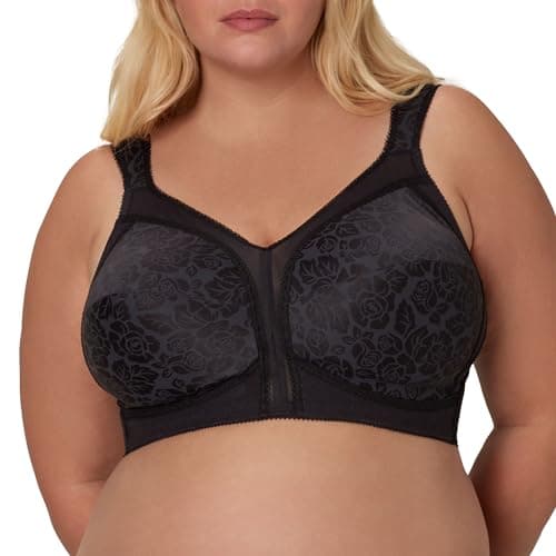 Playtex Women's 18 Hour Original Comfort Strap Wirefree Bra, Black, 38DD