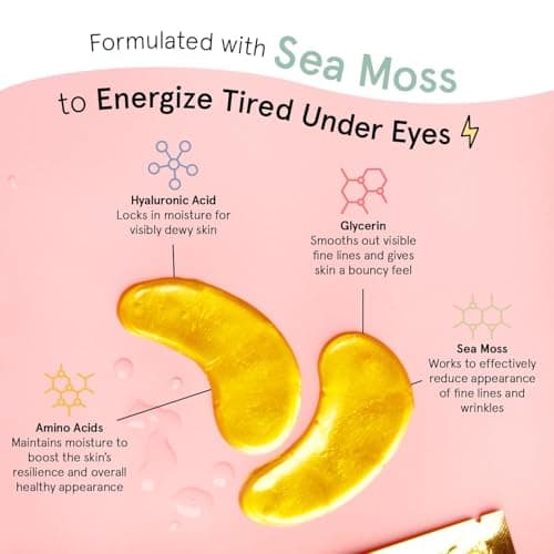 grace & stella Under Eye Mask - Birthday Gifts for Women, Gifts for Mom, Under Eye Patches to Reduce Dark Circles, Puffy Eyes, Eye Bags, Wrinkles, Travel Size Toiletries, Vegan (24 Pairs, Gold) — view 2