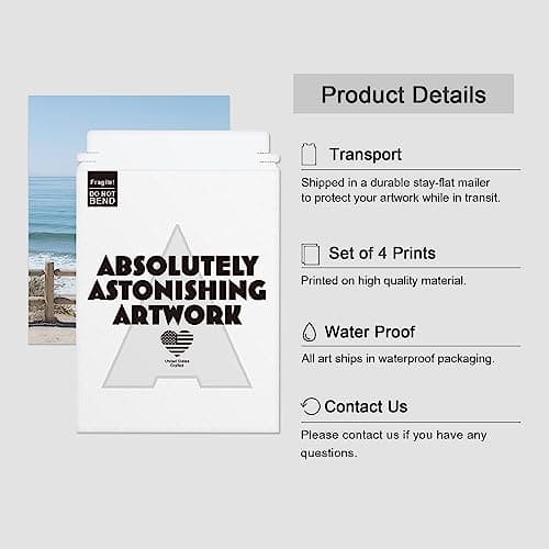 SIGNWIN Poster Bathroom Decor 11"x14"x 4, Wall Art Room Decor Multicolor for Living Room, Bedroom, Office White Aerial View Blue Ocean Wave Beach Shore Nature Wilderness Realism Decorative Landscape — view 5