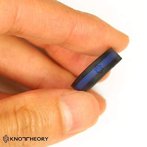 Knot Theory Blue Striped Silicone Ring for Men Women - Thin Blue Line Police 8mm Wedding Band Size 11 — view 4
