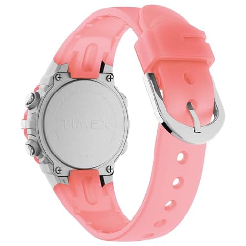 Timex Men's Digital 33mm Watch - Pink Strap Digital Dial Silver-Tone Case — view 4