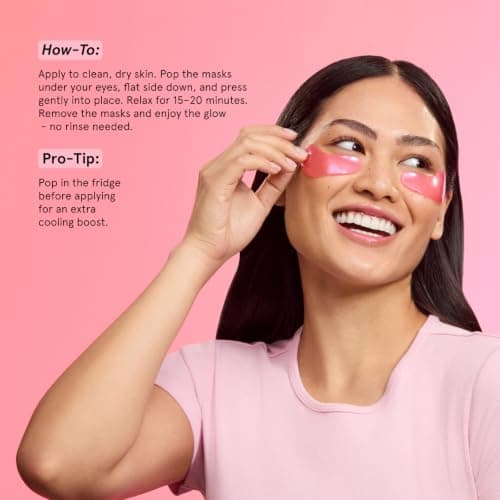 grace & stella Award Winning Under Eye Mask - Reduce Dark Circles, Puffy Eyes, Undereye Bags, Wrinkles - Gel Under Eye Patches - Small Birthday Gifts - Vegan Cruelty-Free (Pink, 6 Pairs) — view 7