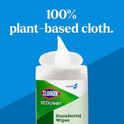 CloroxPro Clorox EcoClean Disinfecting Wipes, Multi Purpose Bleach Free Cleaner, Made with Citric Acid and Plant Based Ingredients, Antibacterial Disinfectant, Multi Surface Use, 75 Ct, Pack of 6 — view 2