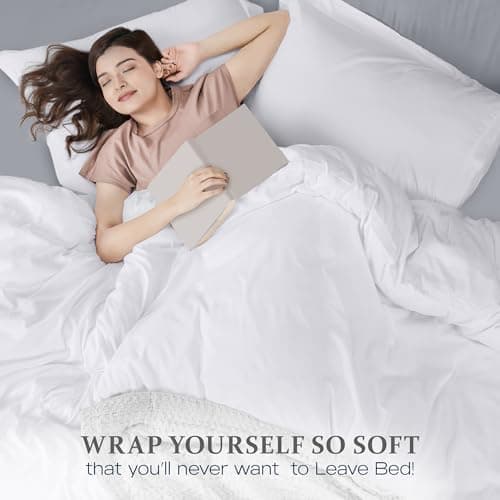 Utopia Bedding Duvet Cover Queen Size Set with Pillow Shams - Comforter Cover with Zipper Closure, 90X90 Inches & Pillow Shams 20X26 Inches (White) Comforter Not Included — view 7
