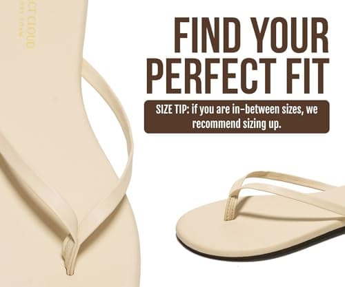 Project Cloud Flip Flops for Women Footwear- Lightweight and Memory Foam Insole Sandals for Women 2026 - Durable Non-Slip Beach Essentials Flats for Women Sandals (Foundations, Beige, 5.5) — view 5