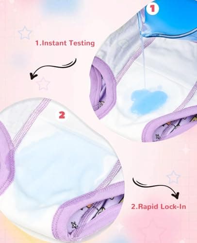 MooMoo Baby Cotton Potty Training Underwear 4 Packs Absorbent Reusable Training Pants for Girls 3T