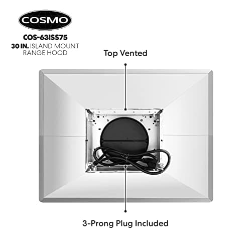 30 in. Lumin Coll 380 CFM Ducted Island Range Hood, LED, Stainless Steel — view 5