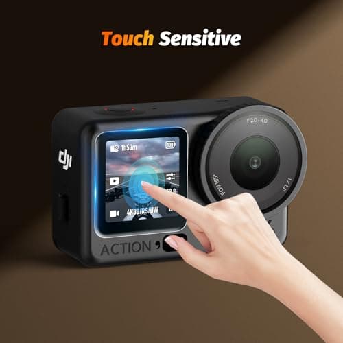 AMAZEAR Lens Screen Protector for DJI Osmo Action 6 Accessories (2 Sets), Action6 Pro Tempered Glass Protector OLED Display, Full Protection, Ultra HD, 9H Hardness, Scratch Resistant(TGP & Lens Caps) — view 4