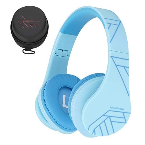 PowerLocus Kids Headphones Over-Ear, Bluetooth Wireless Headphones for Kids,with Microphone, Safe 85DB Volume Limited, Foldable with Carry Case, Audio Cable, Micro SD mode for Online Classes,PC,Phones