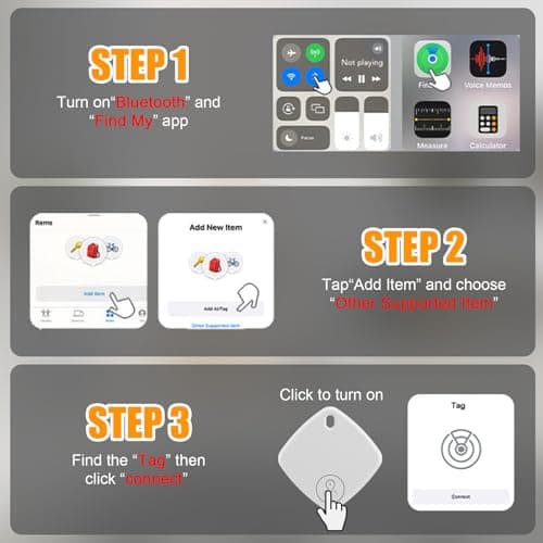 Tracker Tags-4 Pack, Bluetooth Tracker Work with Find My (iOS Only), Smart Trakcer Tag Key Finder and Item Locator with Lanyard, Tracker Tag for Keys, Luggage Replaceable Battery — view 5