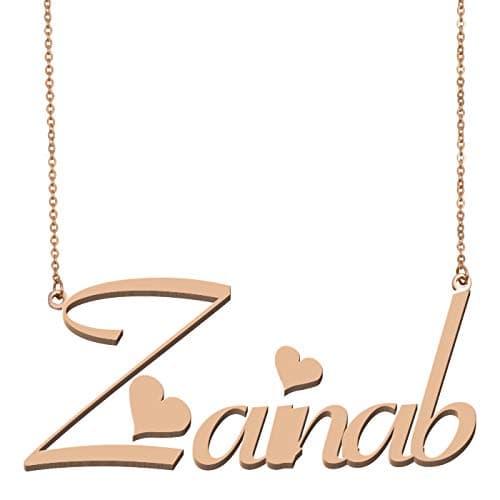 Customized Name Necklace Personalized Custom Made Zainab Necklace Initial Arrow Gift for Womens Girls